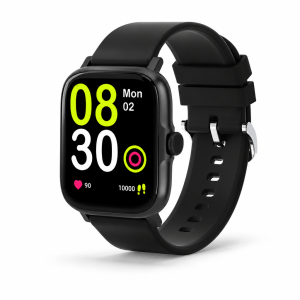 ساعة يد ذكية من أوكيه مع ميزة الإتصال - أسود - موديل SW-1P BLACK