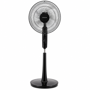 مروحة هيتاشي ستاند 16 بوصة — 3 سرعات — مؤقت — أسود — موديل LF-A6RGB N