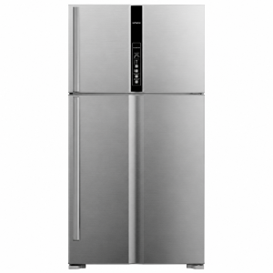 هيتاشي ثلاجة بابين بفريزر علوي 24.8 قدم مكعب - 700 لتر - فضي - R-V905PS1KV-1 BSL