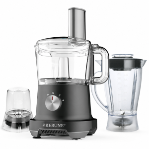 Rebune multifunction food processor 1.75 L — 500W — 2 speeds — charcoal — with blender jar + mill — RE-2-058