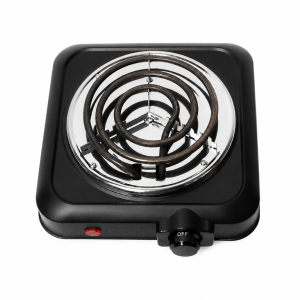 Rebune single spiral electric hot plate 1000W — 5 heat levels — black — RE-4-058