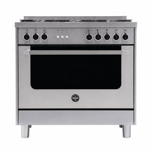 لاجرمانيا فرن غاز أمان كامل 60×90 - شبك ثقيل - ايطالي - فضي - RIS95C81BX