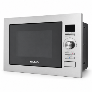 ميكروويف إلبا ELBA مدمج 28 لتر مع شواية وإطار ستيل — فضي — موديل LUX 28