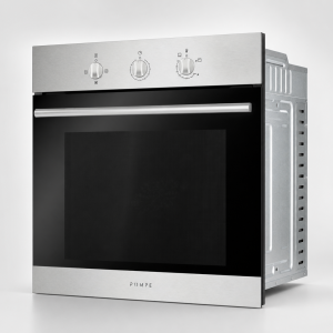بومبي فرن بلت ان غاز 60 سم - باب زجاجي مزدوج - أسود وفضي - PO60G