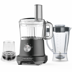 Rebune multifunction food processor 1.75 L — 500W — 2 speeds — charcoal — with blender jar + mill — RE-2-058