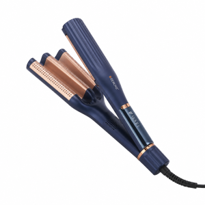 Rebune triple-barrel deep waver 110W — navy / rose-gold — LED — RE-2171