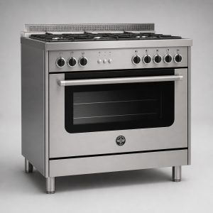 لاجرمانيا فرن غاز أمان كامل 60×90 - شبك ثقيل - ايطالي - فضي - RIS95C81BX