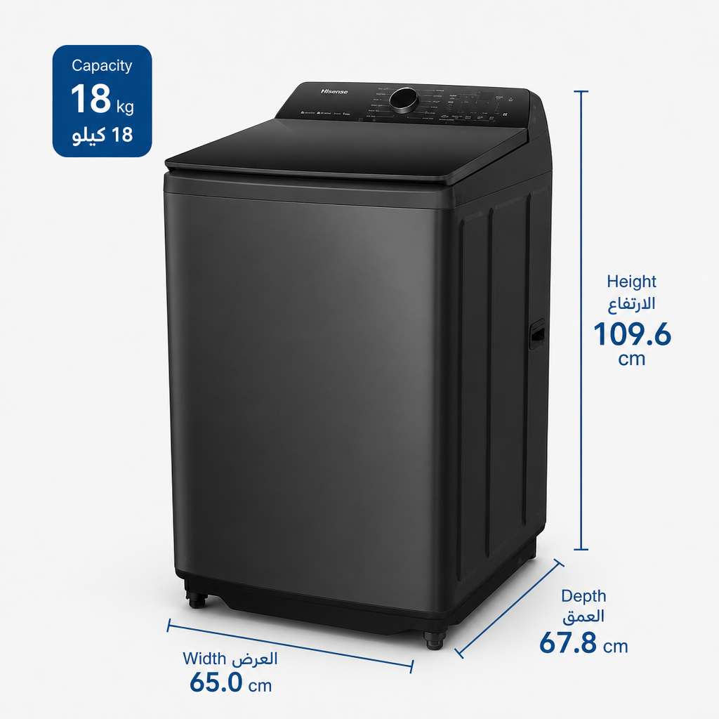 أبعاد WT5I1823DB6: 65 × 67.8 × 109.6 سم